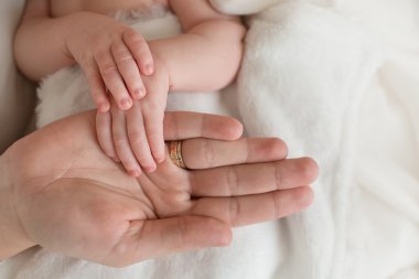 Yeni doğmuş bir kızın şirin el