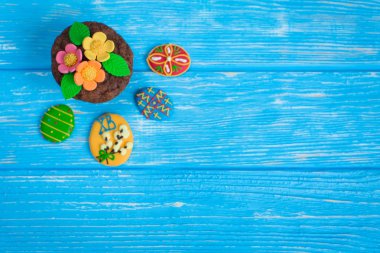 Paskalya yumurtaları. Festival dekorasyon. Mutlu Paskalya!