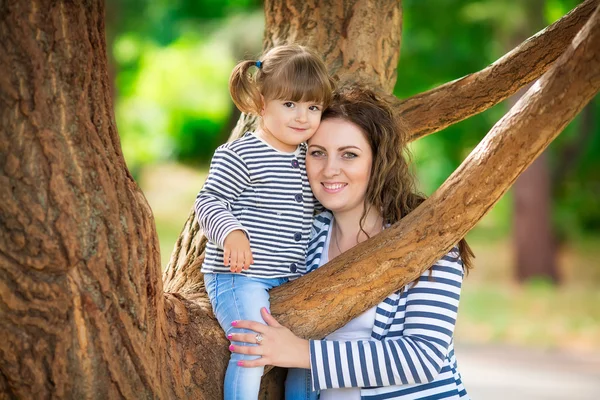 Happy mom and daughter. Mom and child girl. Happy family.