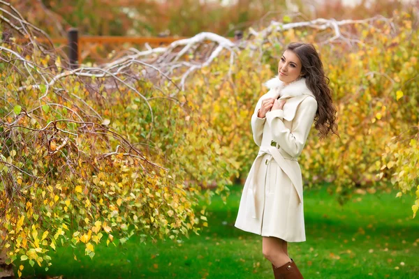 Junge hübsche Frau im Herbstpark. — Stockfoto