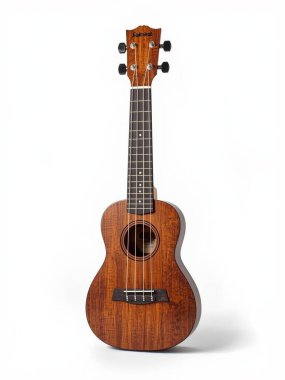 Beyaz Arkaplanda Tahta Ukulele İzole Edildi Küçük Gitarımsı Alet Temiz Stok Fotoğrafı
