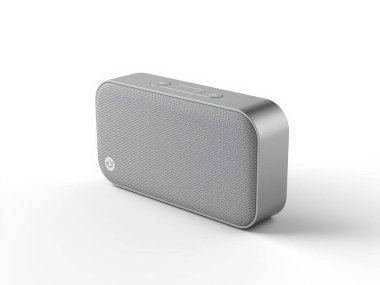 Portatif Kablosuz Bluetooth Hoparlör Beyaz Arkaplan Ses Ekipmanı Fotoğrafı İzole Edildi