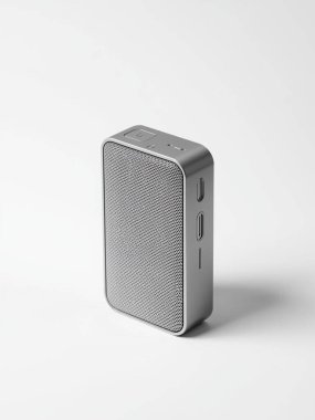 Portatif Kablosuz Bluetooth Hoparlör Beyaz Arkaplan Ses Ekipmanı Fotoğrafı İzole Edildi