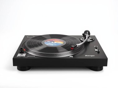 DJ Turntable Vinil Oynatıcı Beyaz Arkaplan Müzik Ekipmanı Yüksek Çözünürlüklü Stok Fotoğrafı İzole Edildi