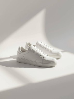 Düz Spor Ayakkabılar Beyaz Arkaplanda İzole Edildi Günlük Ayakkabı Model Fotoğrafı