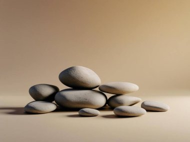 Pürüzsüz Nehir Taşları 'nın Minimalist Kompozisyonu - 124- Doğal Estetik Fotoğrafçılık