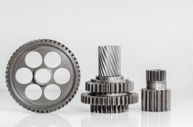 set of gears on isolated