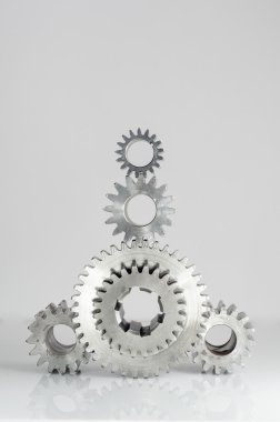 set of gears on isolated