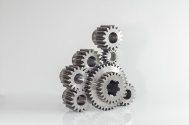 set of gears on isolated