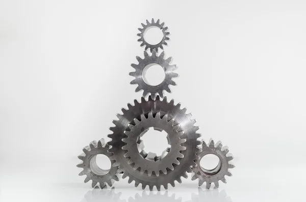 Set of gears on isolated — Stockfoto