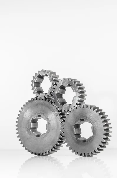 Set of gears for meaning unity on isolated — Stockfoto