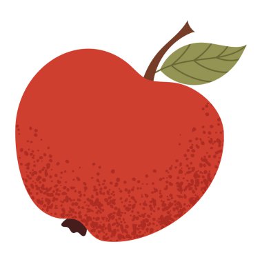 Basit bir elma çizimi. Taze kırmızı elma meyvesi. Sağlıklı gıda konsepti. İç mekan, poster, kapak ve afiş için minimum düz vektör tasarımı beyaz arkaplanda izole edildi.