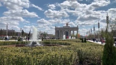 Zafer gününe hazırlanıyorum. VDNH Rusya 'da zafer günü tatili. Moskova. Mayıs.