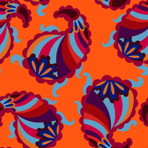 Mooi Naadloos Patroon Met Paisley Traditionele Afdruk Textiel Ontwerp Textuur — Stockvector