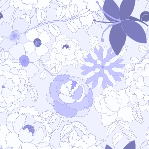 Δημιουργικό Μοτίβο Χωρίς Ραφή Λουλούδια Έθνικ Στυλ Floral Διακόσμηση Παραδοσιακό — Διανυσματικό Αρχείο