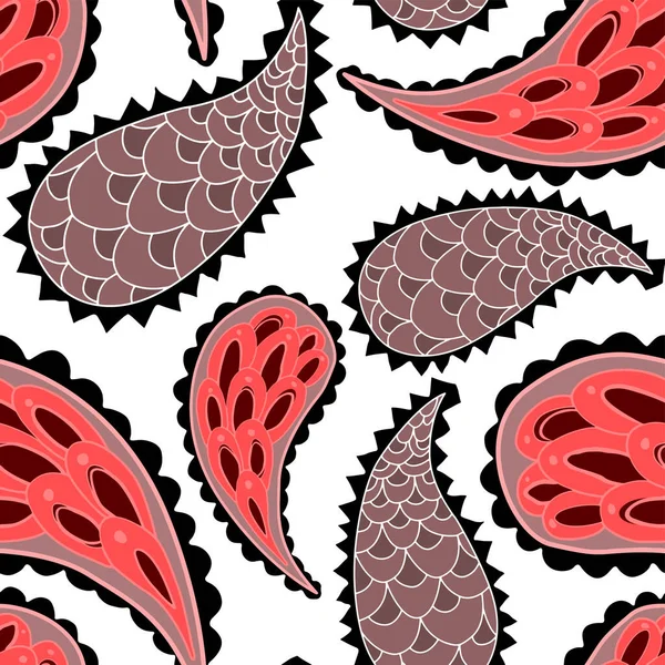 Krásný Bezešvý Vzor Paisley Tradiční Tisk Textilní Design Textura Tribal — Stockový vektor