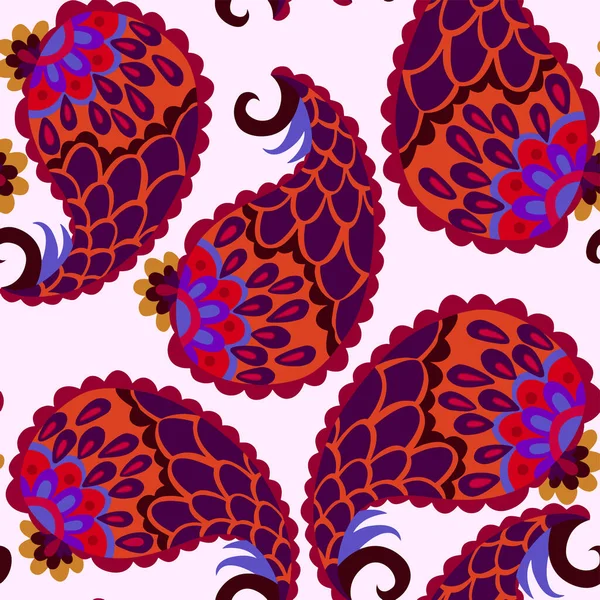 Mooi Naadloos Patroon Met Paisley Traditionele Afdruk Textiel Ontwerp Textuur — Stockvector