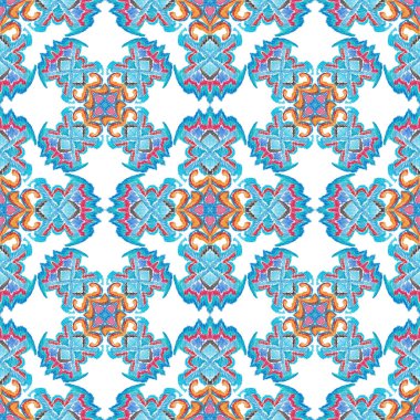 Renkli örgü desenli, klasik tarzda. Zarif bir etnik köken. El çizimi doğu sanatı. Kusursuz geometrik bağ dokusu.