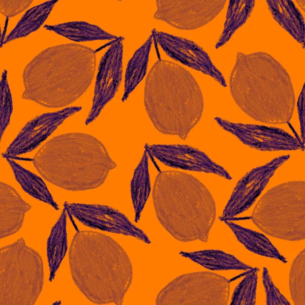 Creative Seamless Pattern Abstract Citrus Fruit Lemons Limes Oranges Colorful — Stock Photo, Image