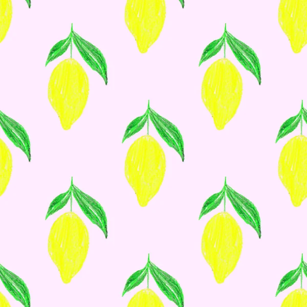 Creative Seamless Pattern Abstract Citrus Fruit Lemons Limes Oranges Colorful — Stock Photo, Image