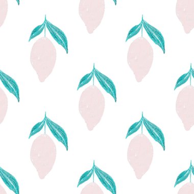 Limonlar, limonlar ve portakallar gibi soyut narenciye meyveleri olan yaratıcı, pürüzsüz desenler. Renkli meyveli arkaplan.