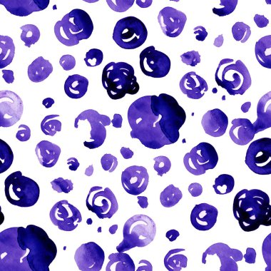 Suluboya, soyut, kusursuz desen. Parlak el yapımı elementlerle yaratıcı doku. Soyut renkli yazdırma.