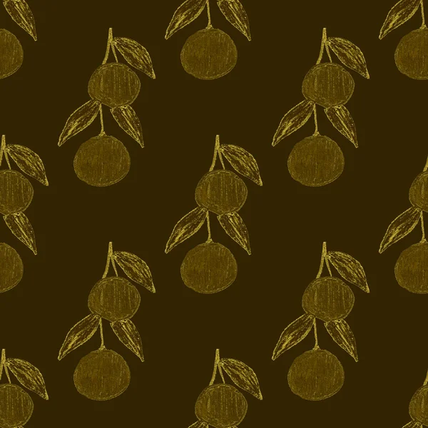 Patrón Creativo Sin Costuras Con Cítricos Abstractos Limones Limas Naranjas —  Fotos de Stock