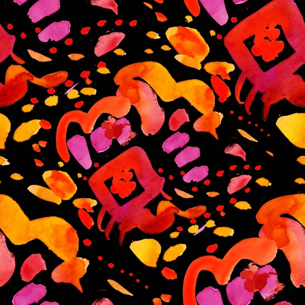 Акварель Абстрактный Бесшовный Шаблон Творческая Текстура Яркими Абстрактными Элементами Ручной — стоковое фото