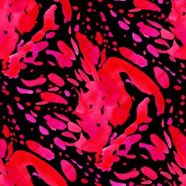 Suluboya, soyut, kusursuz desen. Parlak el yapımı elementlerle yaratıcı doku. Soyut renkli yazdırma.