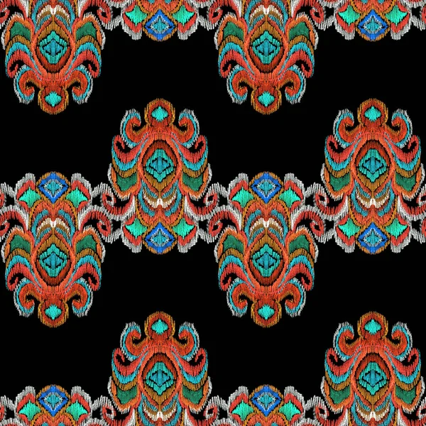 Patrón Ikat Colorido Estilo Vintage Fondo Étnico Elegante Arte Oriental —  Fotos de Stock