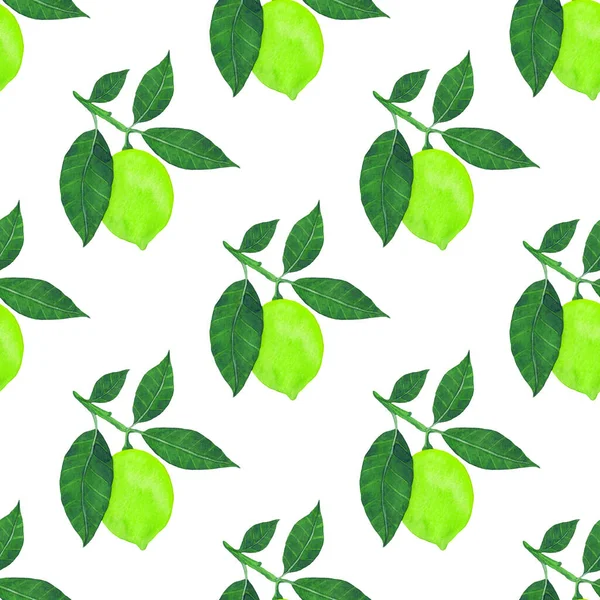 Watercolor Seamless Pattern Lemons Creative Summer Print Fruit Any Purposes — Stock Photo, Image