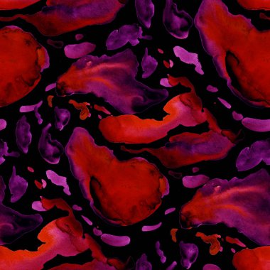 Suluboya, soyut, kusursuz desen. Parlak el yapımı elementlerle yaratıcı doku. Soyut renkli yazdırma.