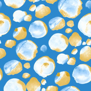 Suluboya, soyut, kusursuz desen. Parlak el yapımı elementlerle yaratıcı doku. Soyut renkli yazdırma.