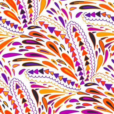 Soyut modern karalamalarla kusursuz vektör deseni. Parlak yaz baskısı. Renkli bir geçmişi var. Klasik geometrik karalamalar.