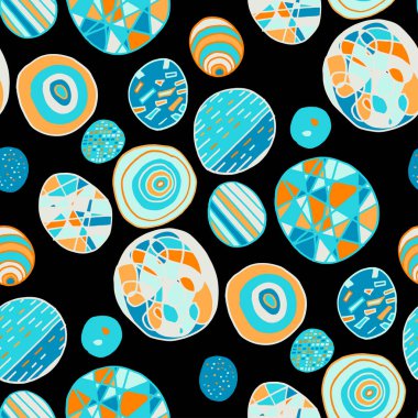 Soyut modern karalamalarla kusursuz vektör deseni. Parlak yaz baskısı. Renkli bir geçmişi var. Klasik geometrik karalamalar.