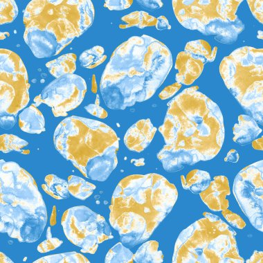 Suluboya, soyut, kusursuz desen. Parlak el yapımı elementlerle yaratıcı doku. Soyut renkli yazdırma.