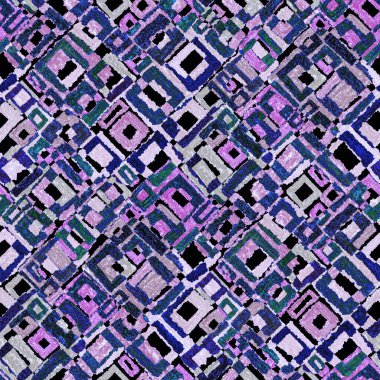 Renkli, soyut geometrik elementlerle yaratıcı, kusursuz desen. El yapımı doku. Grafik olarak soyut bir arkaplan. Çağdaş sanat. Moda modern tarzı.