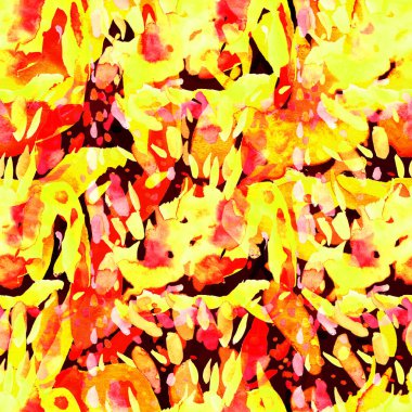 Suluboya, soyut, kusursuz desen. Parlak el yapımı elementlerle yaratıcı doku. Soyut renkli yazdırma.