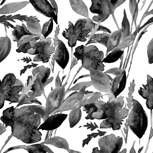 Υδατογραφία Αδιάλειπτη Μοτίβο Λουλούδια Floral Σχεδιασμό Ρομαντικό Φόντο Γάμου Φωτεινό — Φωτογραφία Αρχείου