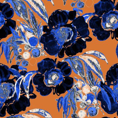 Çiçeklerle suluboya kusursuz desen. Çiçek tasarımı. Romantik bir düğün geçmişi. Parlak, kusursuz bir yaz dönemi. Botanik duvar kağıdı. Her türlü tasarım için kullanılabilir.