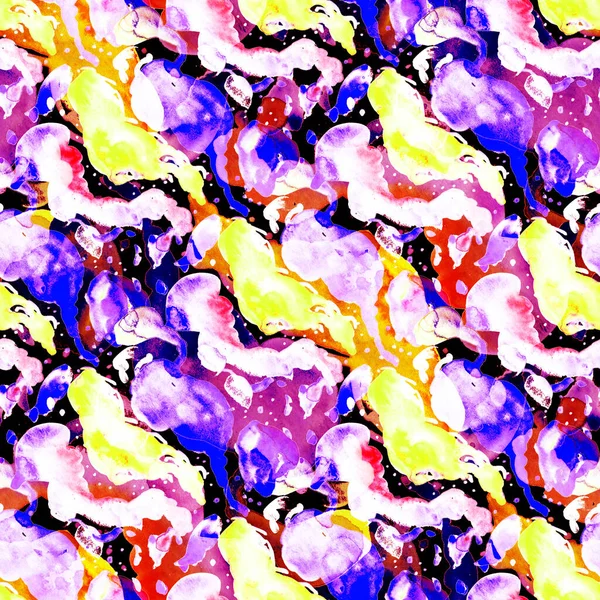 Aquarelle Motif Abstrait Sans Couture Texture Créative Avec Des Éléments — Photo