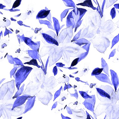 Çiçeklerle suluboya kusursuz desen. Çiçek tasarımı. Romantik bir düğün geçmişi. Parlak, kusursuz bir yaz dönemi. Botanik duvar kağıdı. Her türlü tasarım için kullanılabilir.