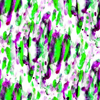 Suluboya, soyut, kusursuz desen. Parlak el yapımı elementlerle yaratıcı doku. Soyut renkli yazdırma.