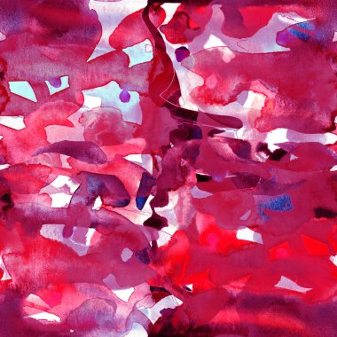 Suluboya, soyut, kusursuz desen. Parlak el yapımı elementlerle yaratıcı doku. Soyut renkli yazdırma.