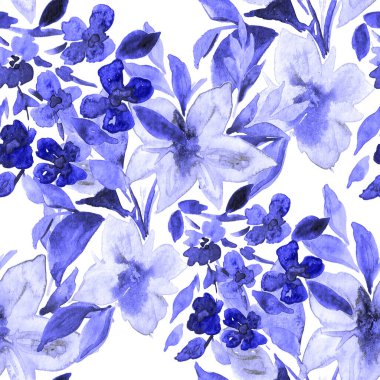 Çiçeklerle suluboya kusursuz desen. Çiçek tasarımı. Romantik bir düğün geçmişi. Parlak, kusursuz bir yaz dönemi. Botanik duvar kağıdı. Her türlü tasarım için kullanılabilir.