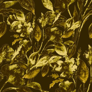 Çiçeklerle suluboya kusursuz desen. Çiçek tasarımı. Romantik bir düğün geçmişi. Parlak, kusursuz bir yaz dönemi. Botanik duvar kağıdı. Her türlü tasarım için kullanılabilir.