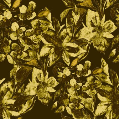 Çiçeklerle suluboya kusursuz desen. Çiçek tasarımı. Romantik bir düğün geçmişi. Parlak, kusursuz bir yaz dönemi. Botanik duvar kağıdı. Her türlü tasarım için kullanılabilir.