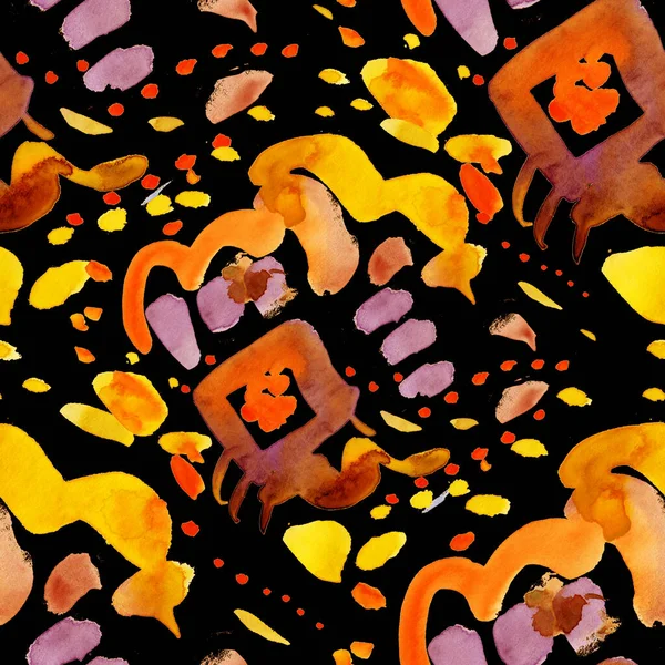 Акварельний Абстрактний Безшовний Візерунок Креативна Текстура Яскравими Абстрактними Елементами Намальованими — стокове фото