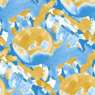 Suluboya, soyut, kusursuz desen. Parlak el yapımı elementlerle yaratıcı doku. Soyut renkli yazdırma.