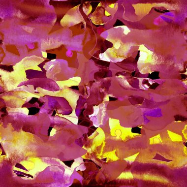 Suluboya, soyut, kusursuz desen. Parlak el yapımı elementlerle yaratıcı doku. Soyut renkli yazdırma.